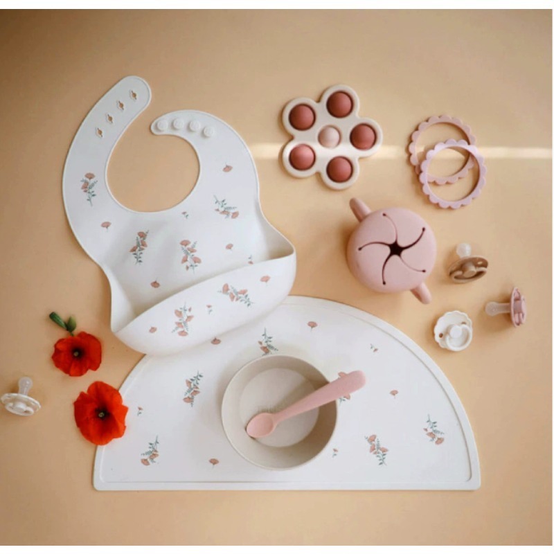Silicone Baby Bibs - Setelan Bib Makan Lucu, Bib Makanan,