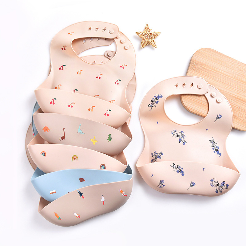 Silicone Baby Bibs - Celemek bayi silikon 4 kecepatan dapat