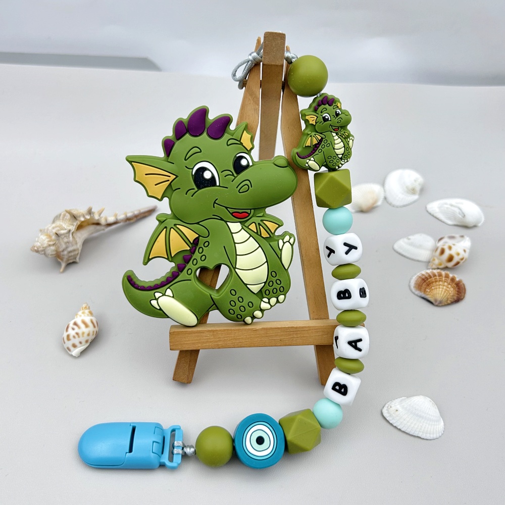 Baby Pacifier Clip - Kustom Bahasa Inggris Rusia Silikon Huruf