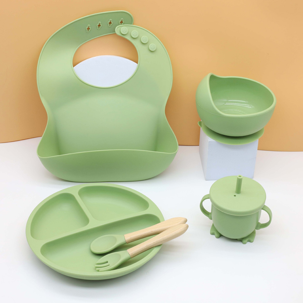 Silicone Baby Bibs - Laris set peralatan makan makanan bayi,