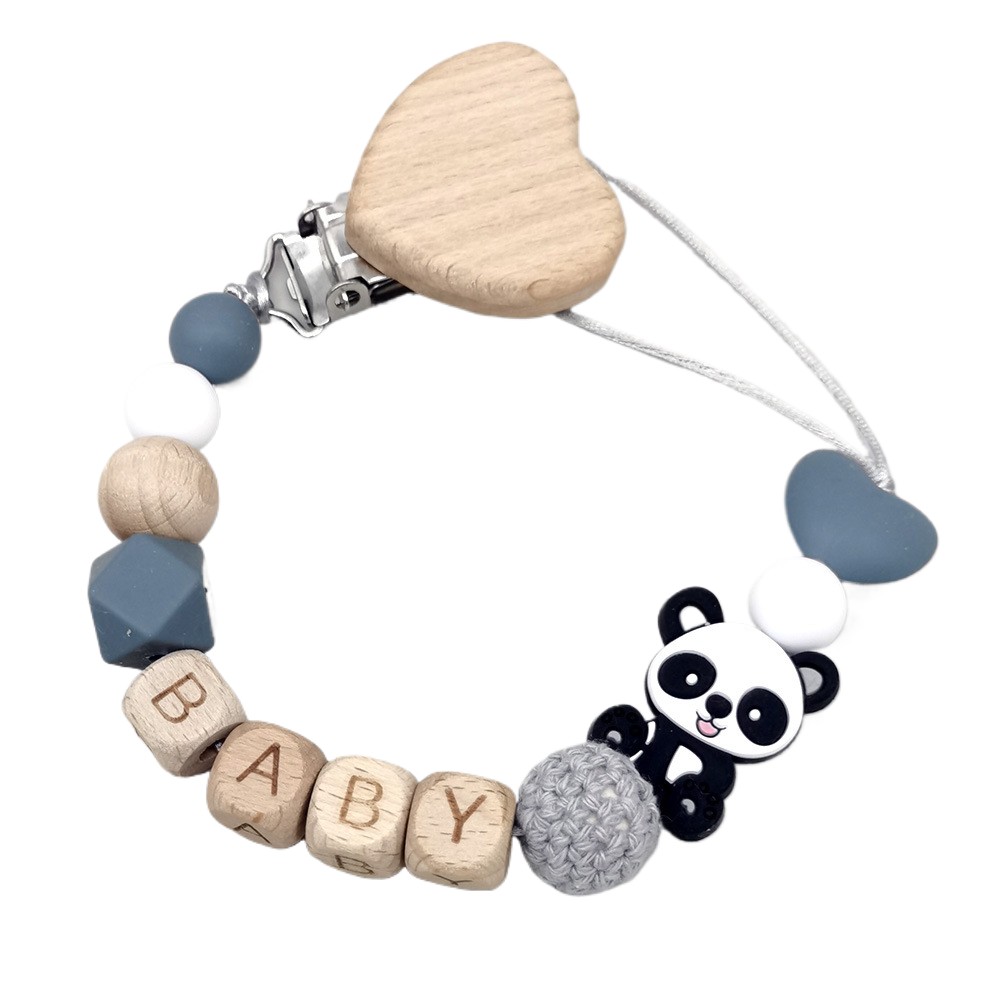 Rantai Empeng Bayi Kayu Person - Baby Pacifier Clip ulasan dan harga
