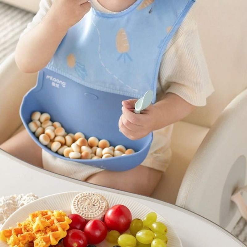 Celemek Bayi Tahan Air Anak-an - Silicone Baby Bibs ulasan dan harga