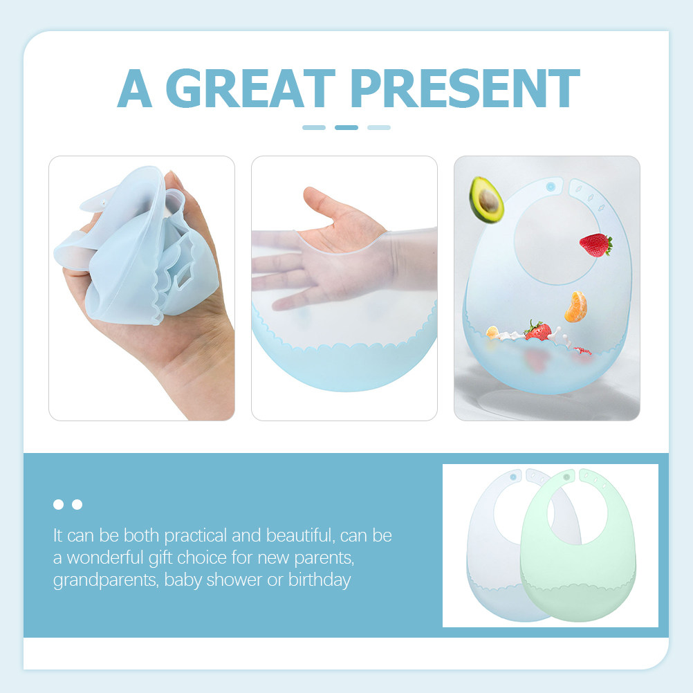 2Pcs Celemek Silikon untuk Bay - Silicone Baby Bibs ulasan dan harga