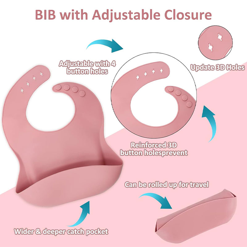 Set peralatan makan silikon an - Silicone Baby Bibs ulasan dan harga
