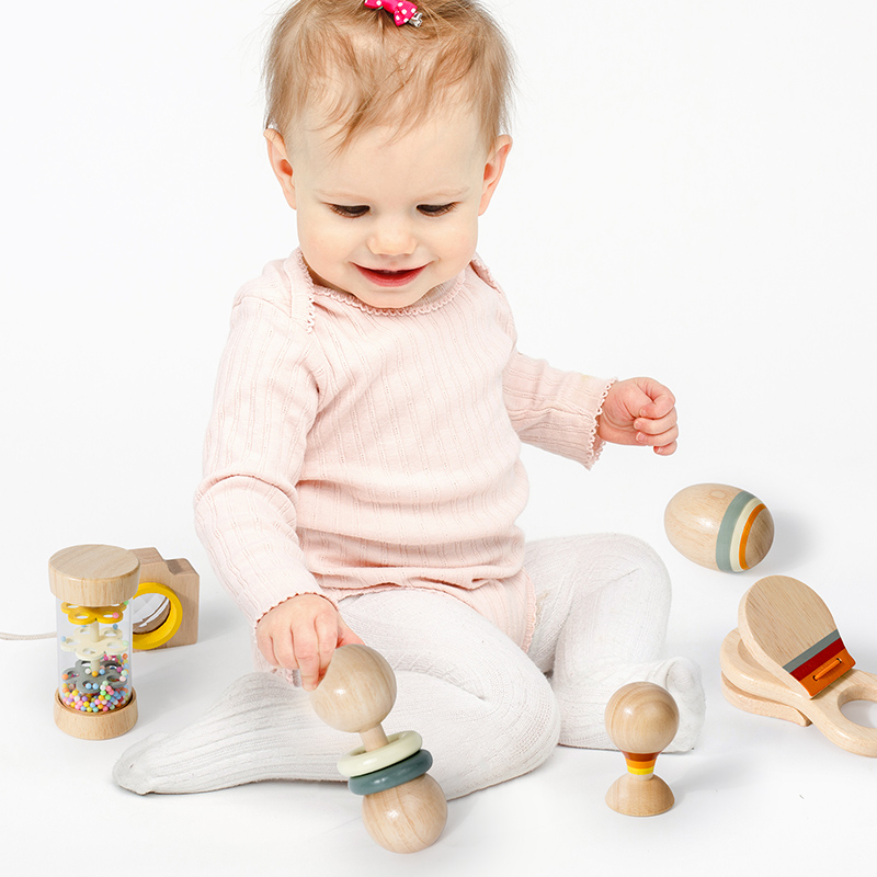 Mainan Kayu Montessori 7 Buah  - Baby Rattle Toy Set ulasan dan harga
