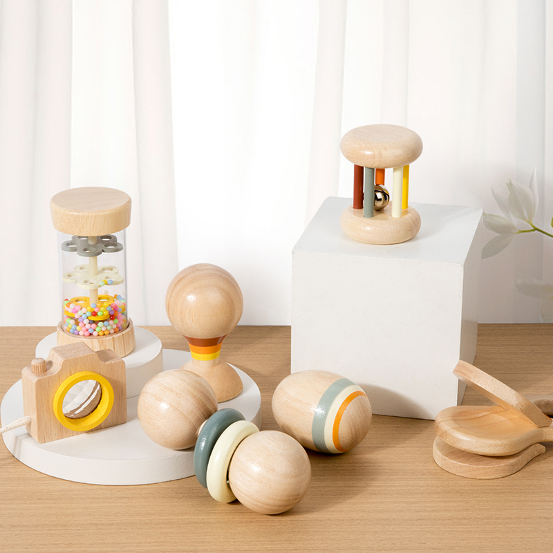 Mainan Kayu Montessori 7 Buah  - Baby Rattle Toy Set ulasan dan harga
