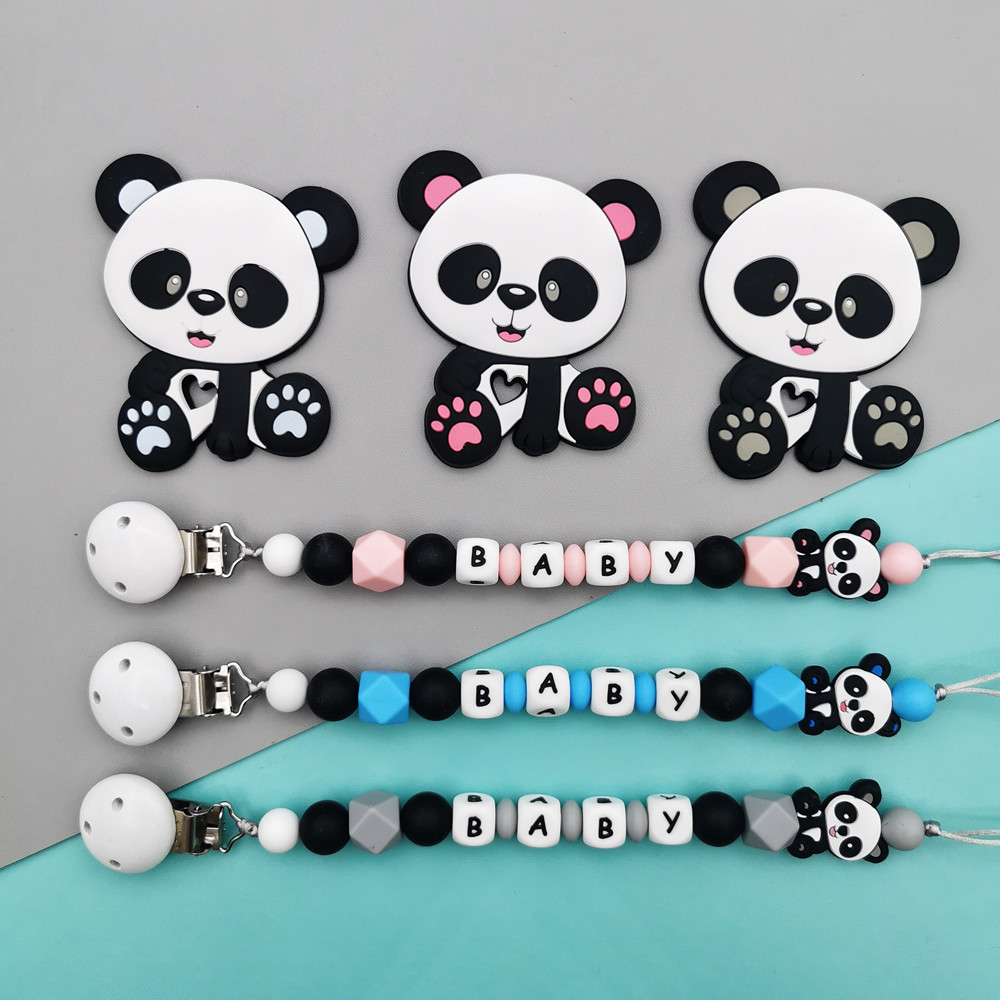 Panda Disesuaikan Nama Huruf S - Baby Pacifier Clip ulasan dan harga